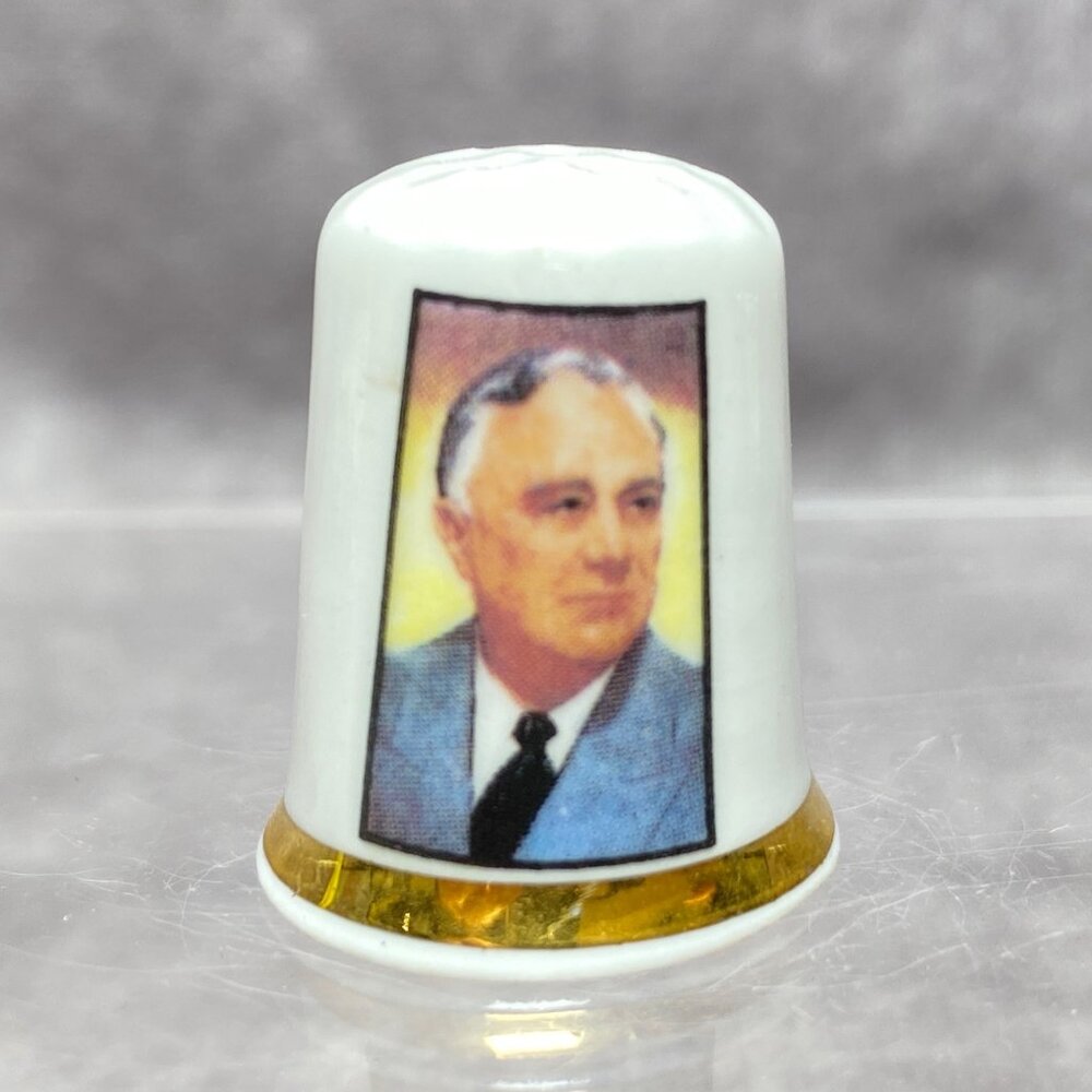 Franklin D. Roosevelt Collectible Thimble Finsbury Fine Bone China England